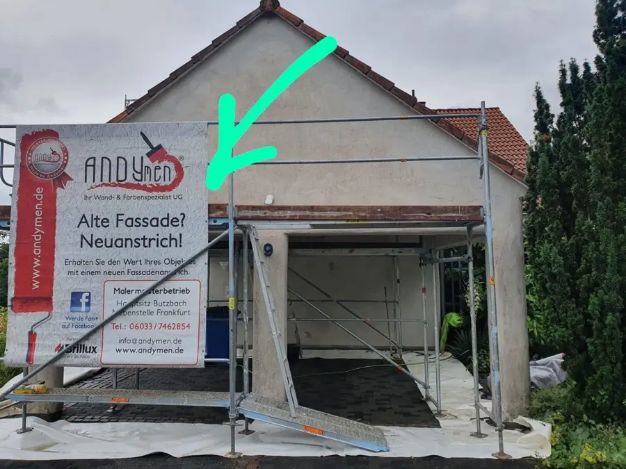 Einfamilienhaus mit Andymen-Gerüst — Fassadensanierung Wetterau