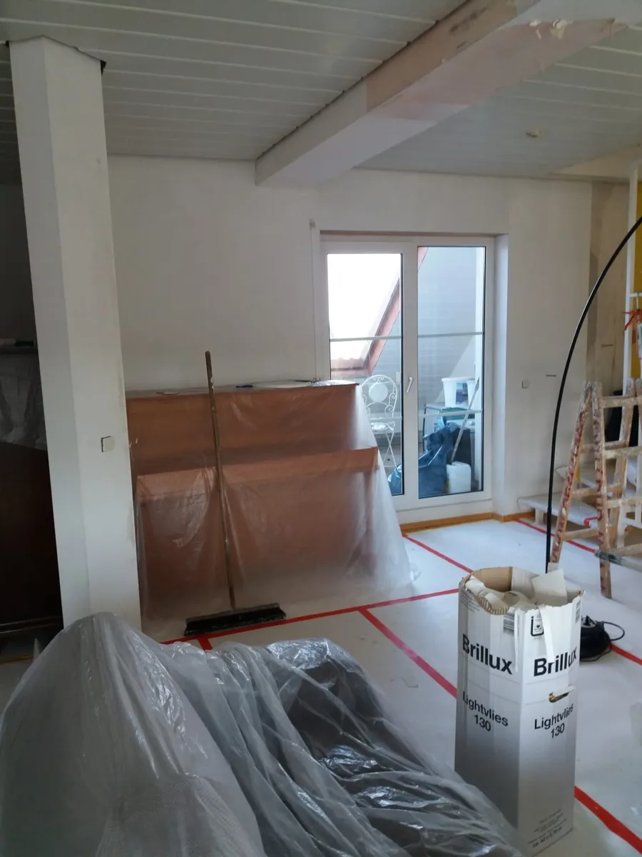 Dachgeschoss Renovierung Brillux Lightvlies kurzfristig